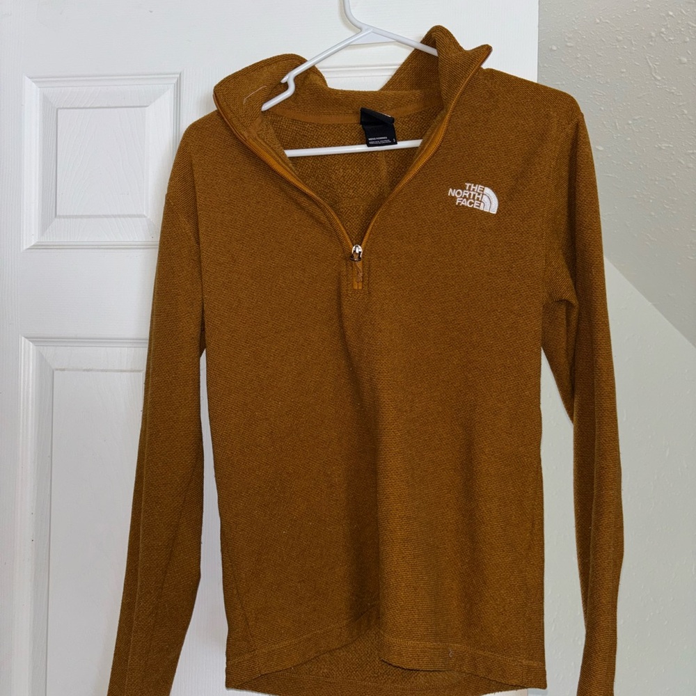 Yellow Northface three quarter zip